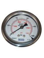 گیج فشار ویکا صفحه 63 میلی متر کانکشن برنجی از پشت  با رنج 1000-0 بار