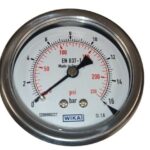 گیج فشار ویکا صفحه 63 میلی متر کانکشن برنجی از پشت  با رنج 16-0 بار